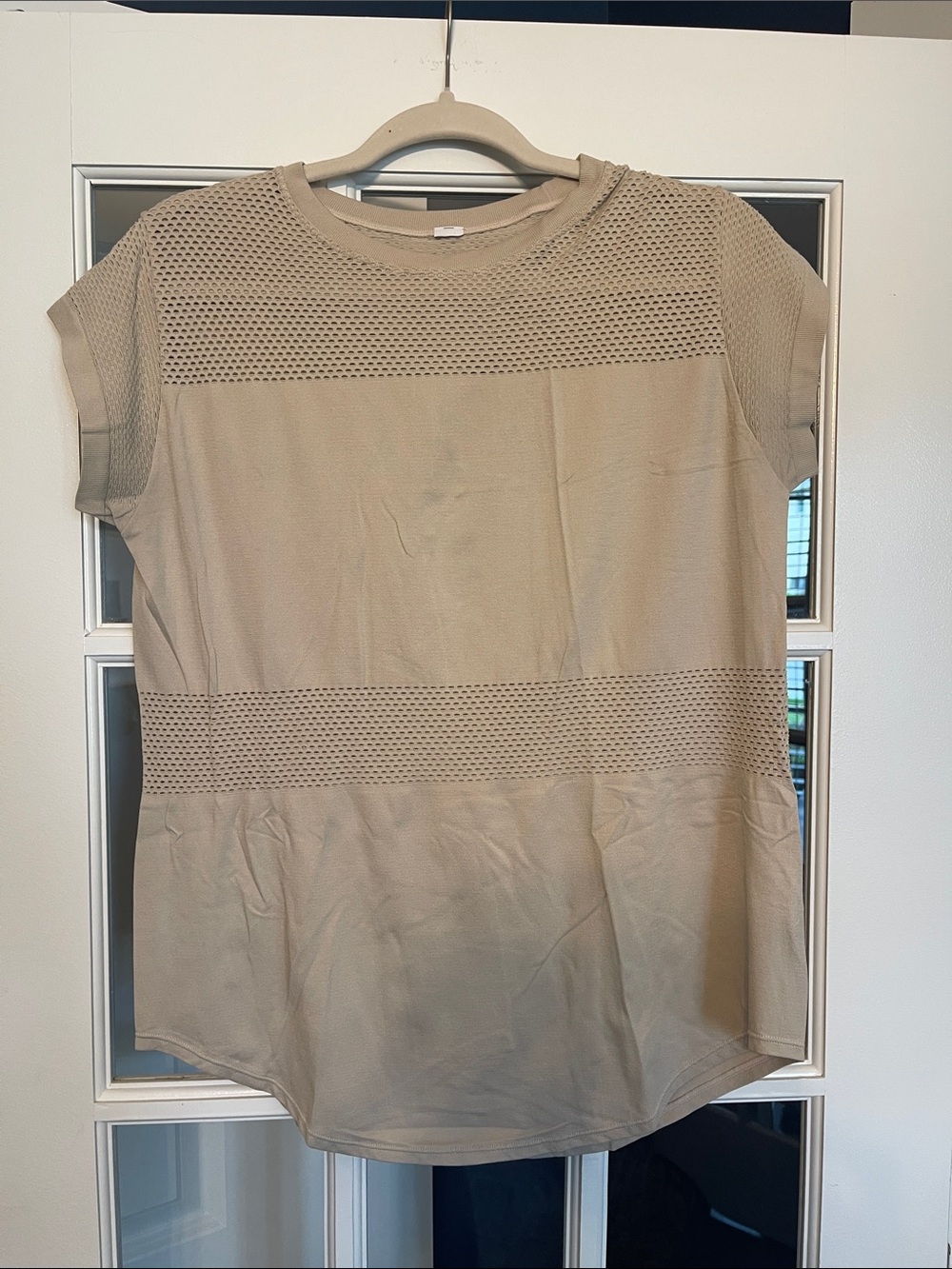 Varley Women's Short Sleeve Mesh Panel Tee - Beige